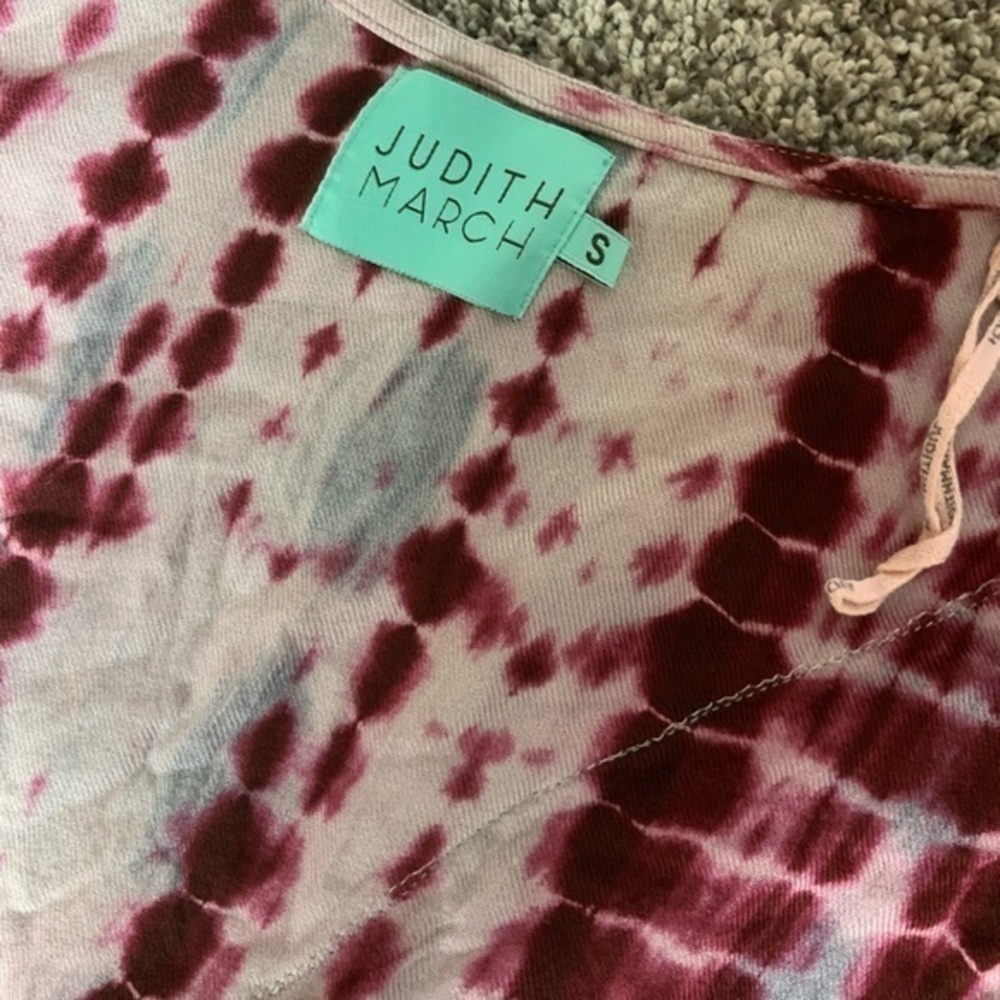 Judith March Tie-Dye Boho/Hippie Fringe Open Front Kimono Size Small - Picture 8 of 14